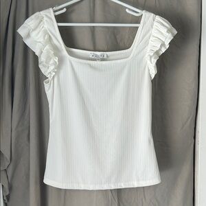 HYFVE Ivory Ruffle Sleeve Blouse -NEW- Size: Large
